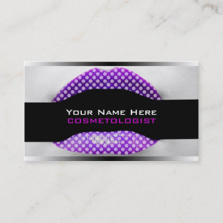 Make-up Artist Business Cards Lila Polka Dots Visitenkarte