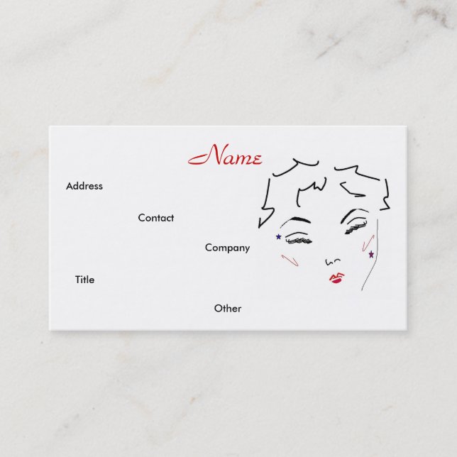 Make-up Artist Diva Business Card Visitenkarte (Vorderseite)