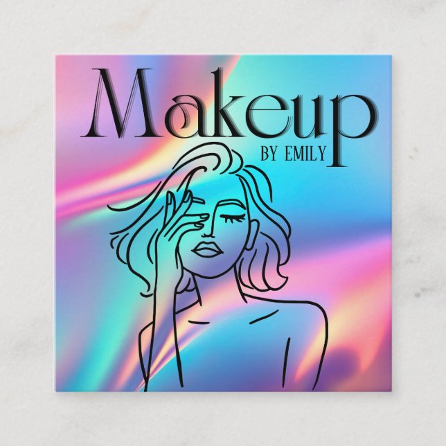 Make up Artist Quadratische Visitenkarte (Vorderseite)
