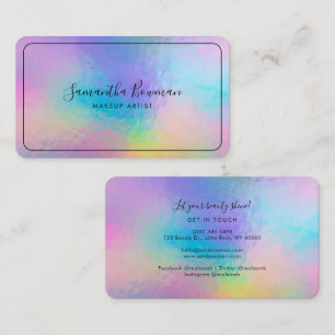 Make-up-Artist Script Moderne Faux-Holografie Visitenkarte