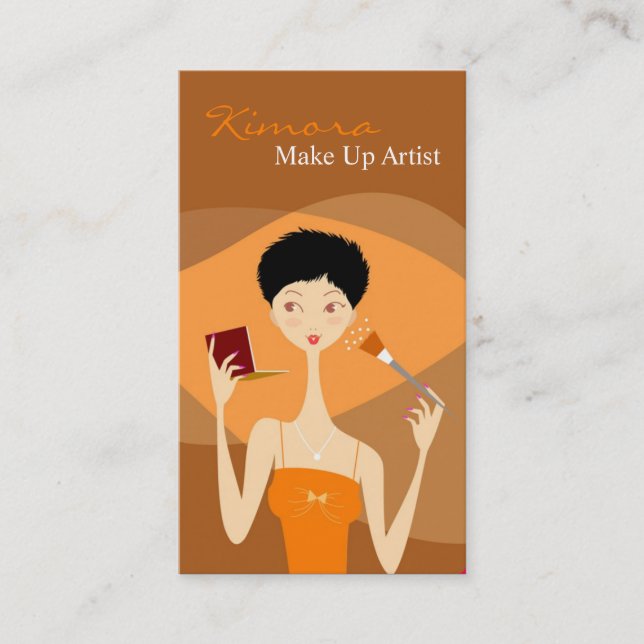 Make up Artist Vector Shop Girl Business Card Visitenkarte (Vorderseite)