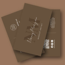 Make-up Braunes Monogramm QR-Code-Logo
