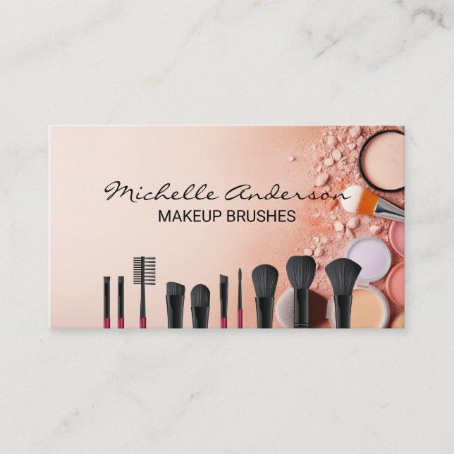 Make up Brushes and Beauty Foundation Visitenkarte (Vorderseite)