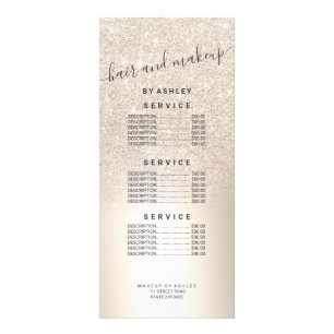 Make-up ChicgoldGlitter ombre metallischer Werbekarte