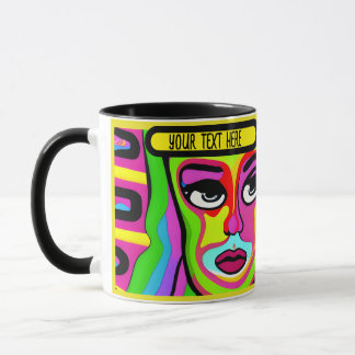 Make-up Girl pshycodelic editierbar Tasse