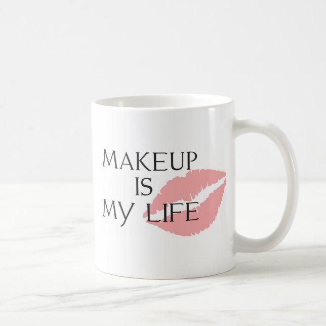 Make-up ist meine Lebenküsse Kaffeetasse (Rechts)