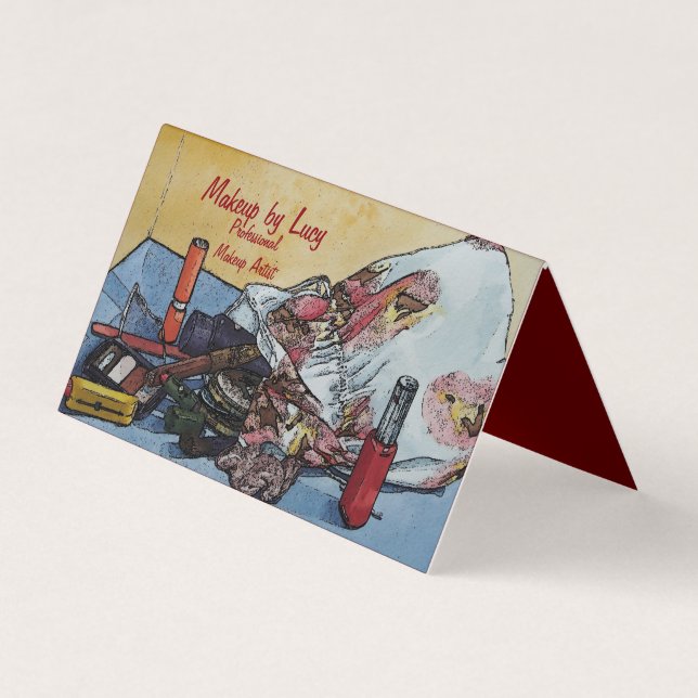 Make-up Künstler Design Retro Make-up Tasche Kosme Visitenkarten (Vorderseite)