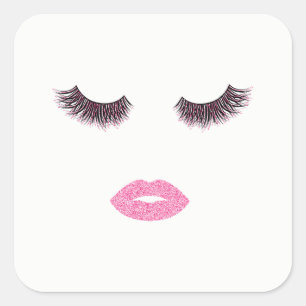 Make-up mit Glittereffekt Quadratischer Aufkleber