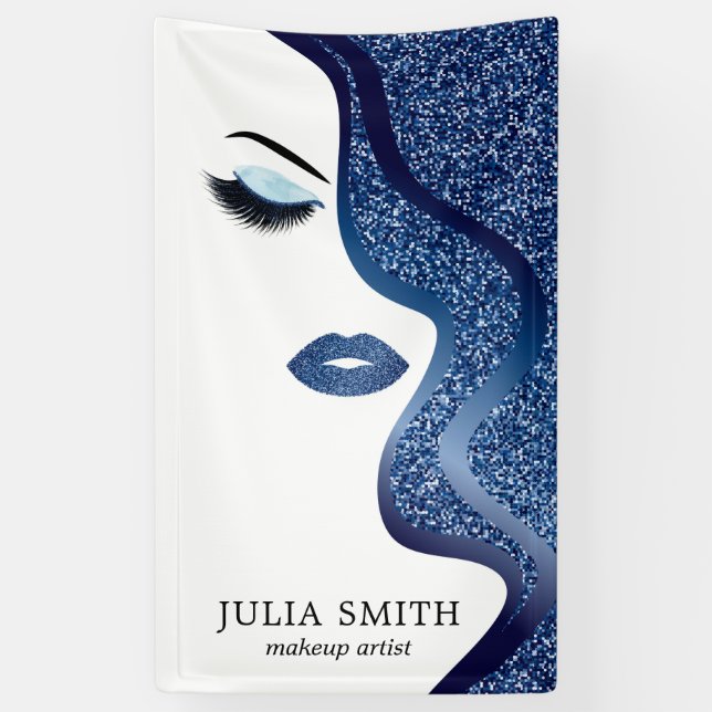 Make-up mit Glittereffektfahne Banner (Vertikal)