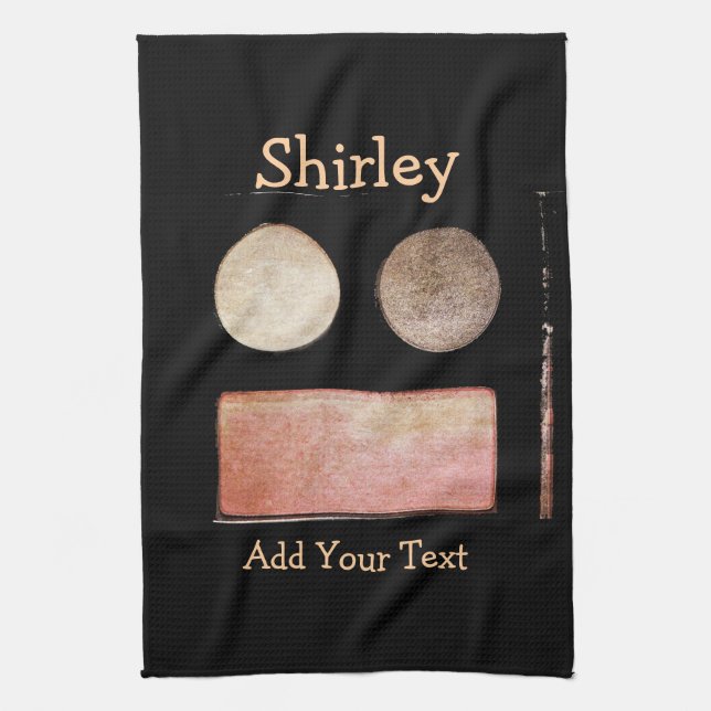 Make-up Palette-Face von Shirley Taylor Geschirrtuch (Vertikal)