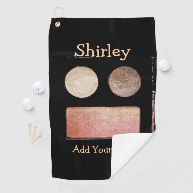 Make-up Palette-Face von Shirley Taylor Golfhandtuch (Insitu)
