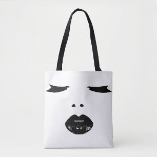 Make-up Pop Art eyes strickt schwarze Lippenstift