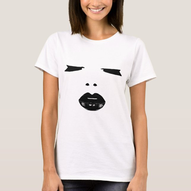 Make-up Pop Art eyes strickt schwarze Lippenstift  T-Shirt (Vorderseite)