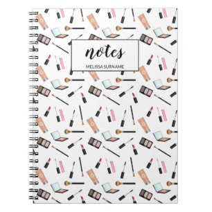 Make-up-Produkte Muster mit personalisiertem Namen Notizblock