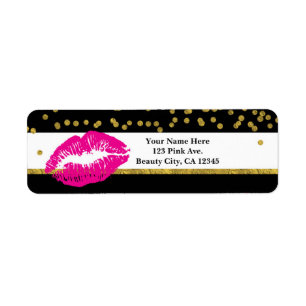 Make-up Rosa Lippen Gold Konfetti & Streifen Glamo