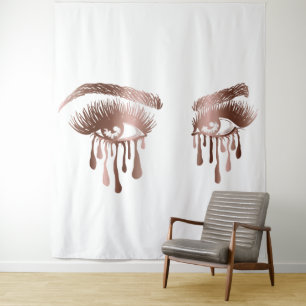 Make-up Schöne Augen mit langen Strichen und Tropf Wandteppich