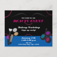 Make-up-Schönheits-Event-Workshop-Flyer-Postkarten