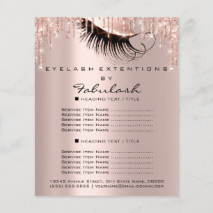 Make-up-Schönheitssalon Rosa Glitter-Wimpern Flyer