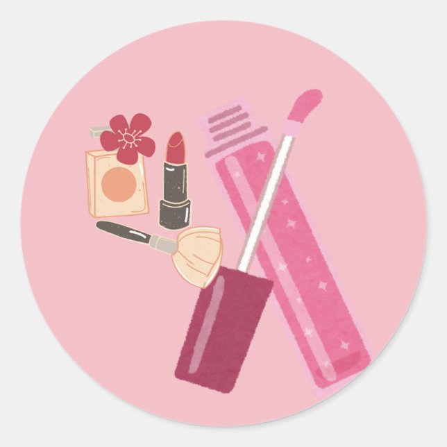 Make-up-Stimmung an  Runder Aufkleber (Vorderseite)