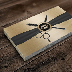 Make-up u. Haar-Stylist-Goldlippenmodernes Visitenkarte