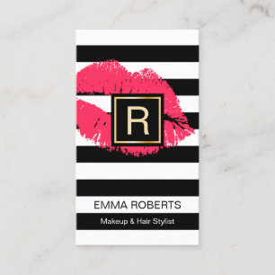 Make-up u. Haar-Stylist-rote Lippenmoderne Visitenkarte