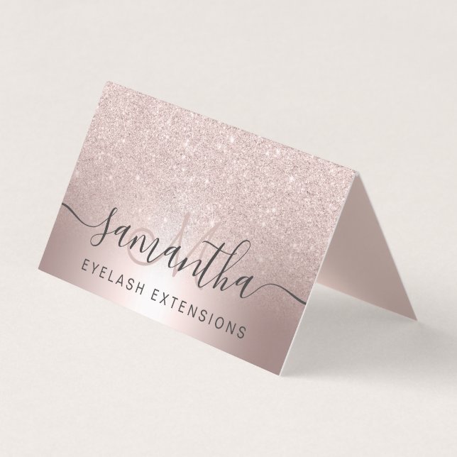 Make-uphaar RosengoldGlitter ombre Augenfürsorge Visitenkarten (Vorderseite)