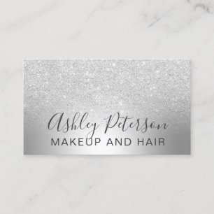 Make-uphaarsilber-Glitter ombre metallische Folie Visitenkarte