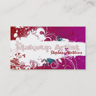 Make-upkünstler-Geschäfts-Kartegrunge-Spritzer-Rot Visitenkarte