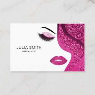Make-upkünstler-Geschäftskarte mit Glittereffekt Visitenkarte