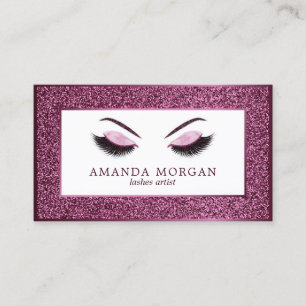 Make-upkünstler-Geschäftskarte mit Glittereffekt Visitenkarte