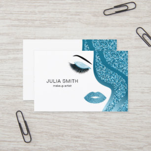 Make-upkünstler-Geschäftskarte mit Glittereffekt Visitenkarte