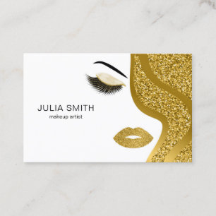 Make-upkünstler-Geschäftskarte mit Glittereffekt Visitenkarte