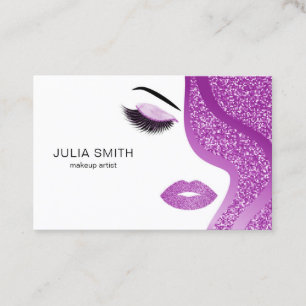 Make-upkünstler-Geschäftskarte mit Glittereffekt Visitenkarte