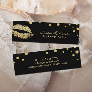 Make-upkünstler-Glitzer-Lippenmodernes Schwarzes Mini Visitenkarte