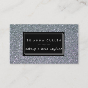 Make-upkünstler-Haar-Stylist-Funky silberner Visitenkarte