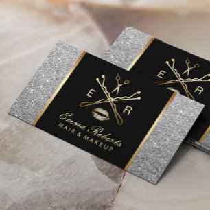 Make-upkünstler-Haar-Stylist-moderner silberner Visitenkarte