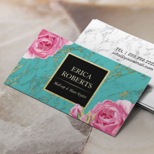 Make-upkünstler-Haar-Stylist-modernes aquamarines Visitenkarte
