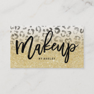 Make-upkünstler-ImitatgoldGlitter-Leopard Visitenkarte