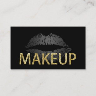 Make-upkünstler-moderne GoldGlitzer-Text-Lippen Visitenkarte
