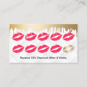 Make-upkünstler-moderne GoldTropfen-rote Treuekarte