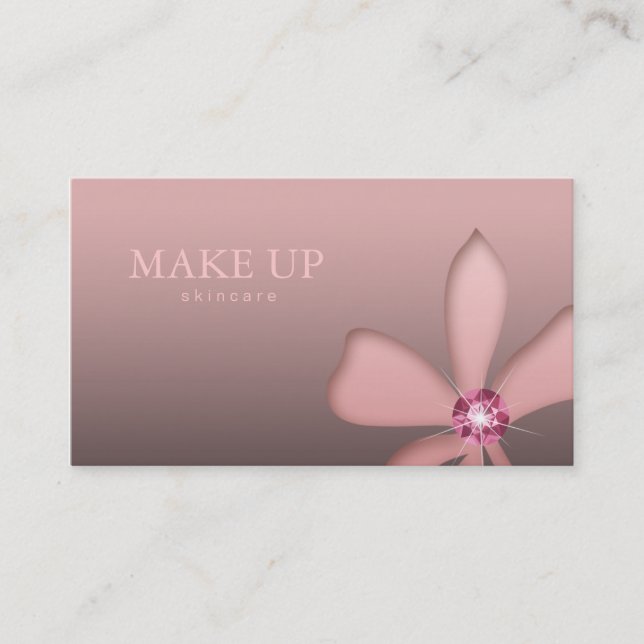 Make-upkünstler-Rosa-Blumen-Diamant Visitenkarte (Vorderseite)