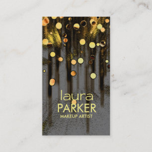Make-upkünstler-Schönheits-Glitzer-Gelb Visitenkarte