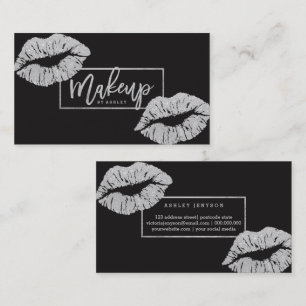 Make-upkünstler-TypografielippenImitatsilber Visitenkarte