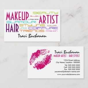 Make-upkünstler und Haar-Stylist Visitenkarte