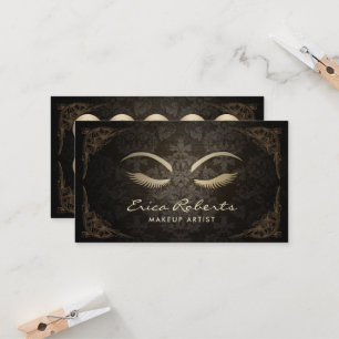 Make-upkünstler-Vintager Damast-Salon der Treuekarte