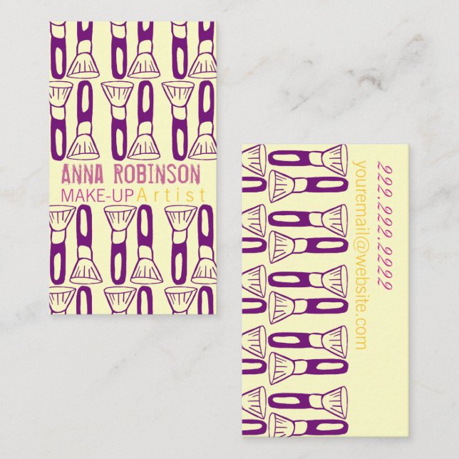 Make-upkünstler Visitenkarte (Vorne/Hinten)