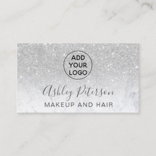 Make-uplogotypographiemarmor-Silber-Glitter Visitenkarte