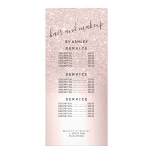 Make-upRosengoldGlitter ombre metallischer Werbekarte