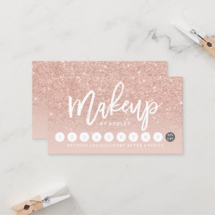 Make-uptypographie erröten Rosengoldlochkarte 10 Treuekarte