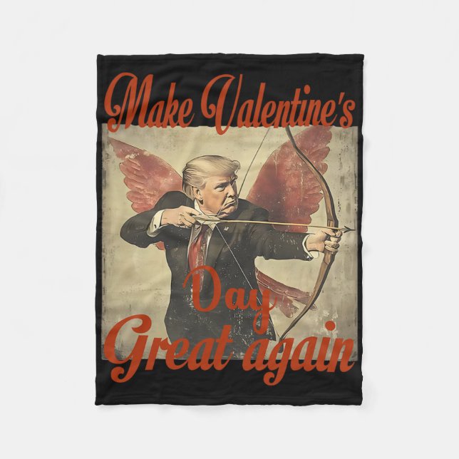 Make Valentine's Day Great Again Funny Trump Valen Fleecedecke (Vorderseite)